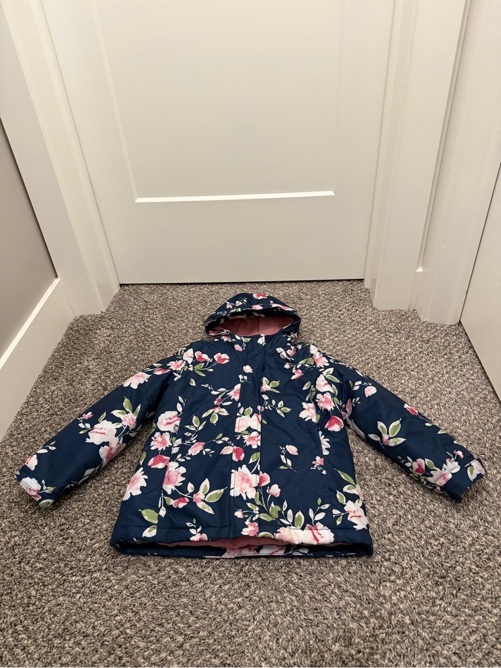 Children’s Palace 3 and 1 Kids Floral Jacket - Navy Pink